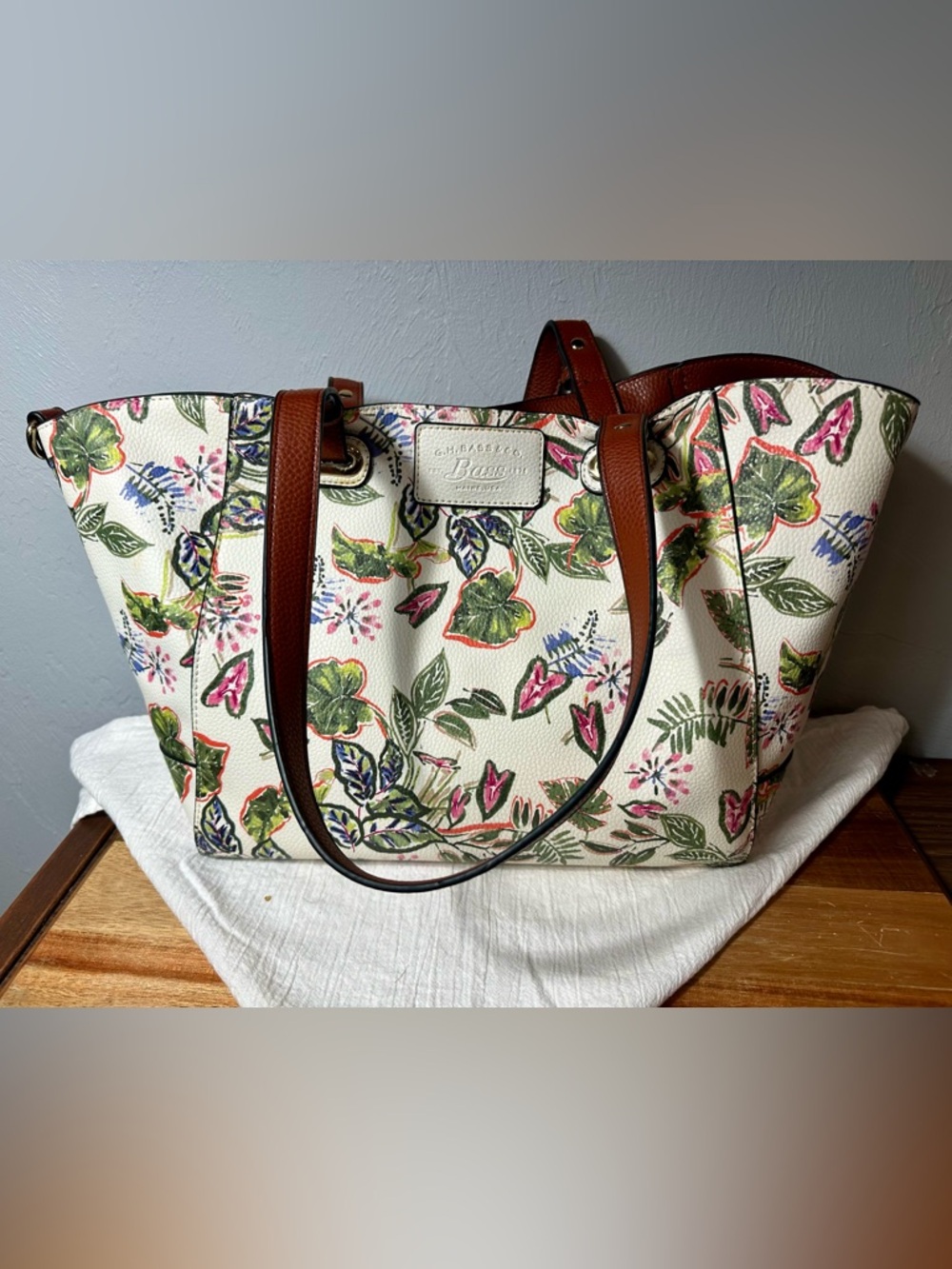 G.H. Bass & Co Floral Tote Bag | Spring Garden Print Shoulder Bag